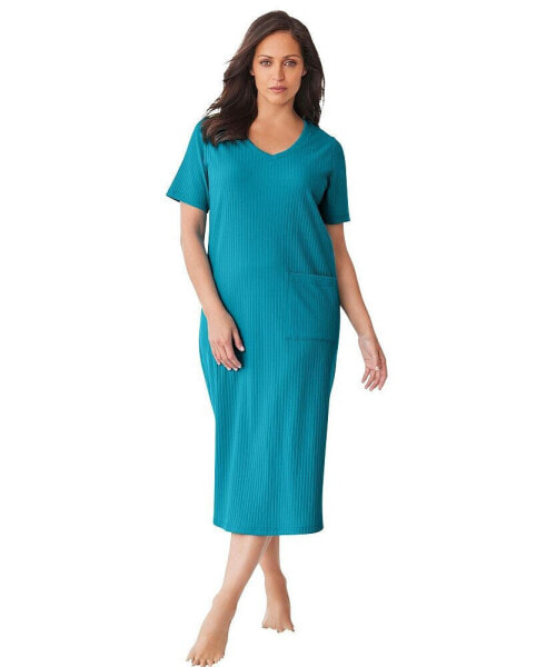 Plus Size Only Necessities Ribbed Sleepshirt