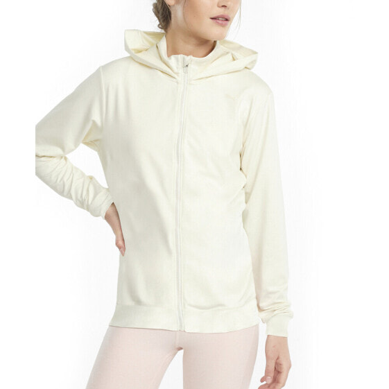Puma Studio Yogini Full Zip Jacket Womens White Casual Athletic Outerwear 520989