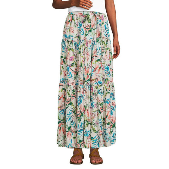 Women's Tiered Rayon Maxi Skirt