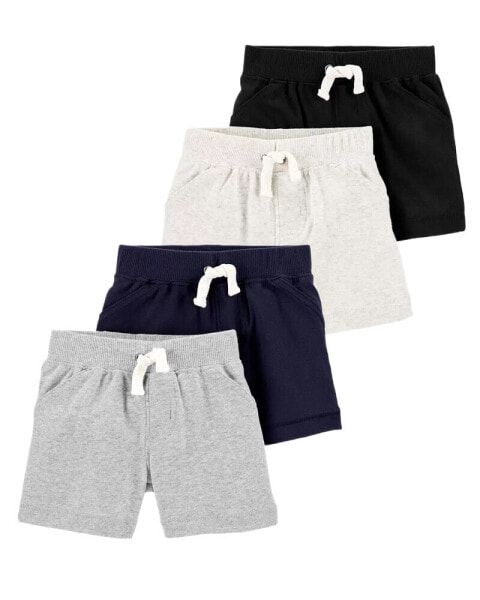 Baby 4-Pack Pull-On Shorts Set 9M