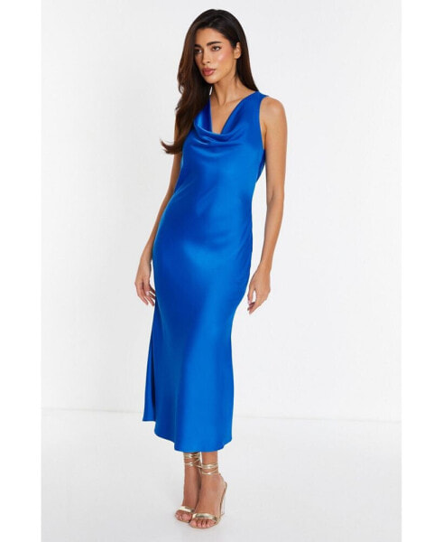 Women's Satin Slip Midi Dress