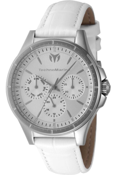 TechnoMarine MoonSun Date-Day Quartz Silver Dial Ladies Watch TM-822054