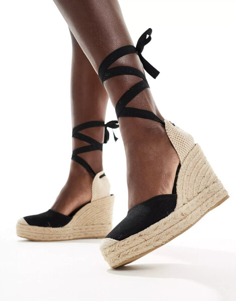 Pull&Bear espadrille wedge in natural