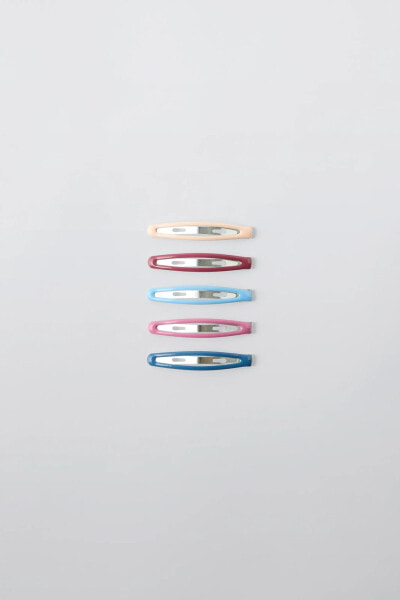 PACK OF FIVE COLOURED HAIR CLIPS