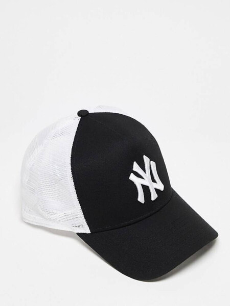 New Era NY Yankees A-frame trucker cap in black