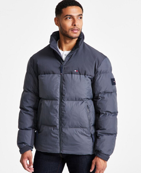 Men's Mixed-Media Puffer Jacket