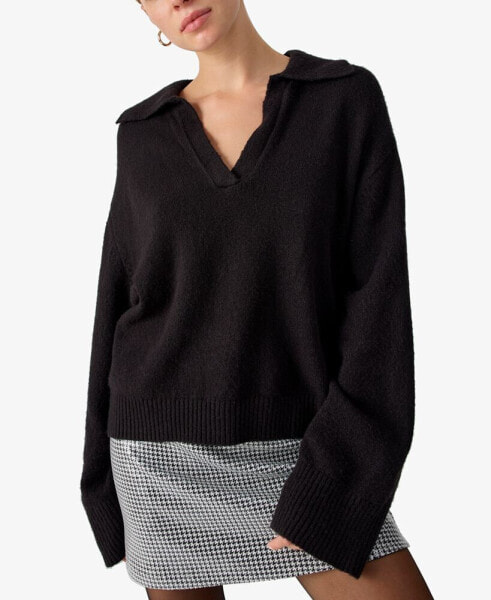 Women's Johnny Wing Collar Long-Sleeve Sweater