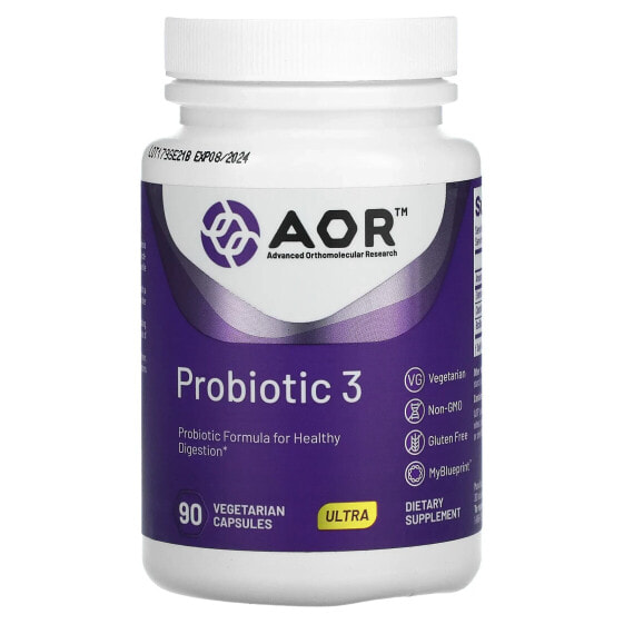 Пробиотик вегетарианский AOR Probiotic 3, 90 капсул