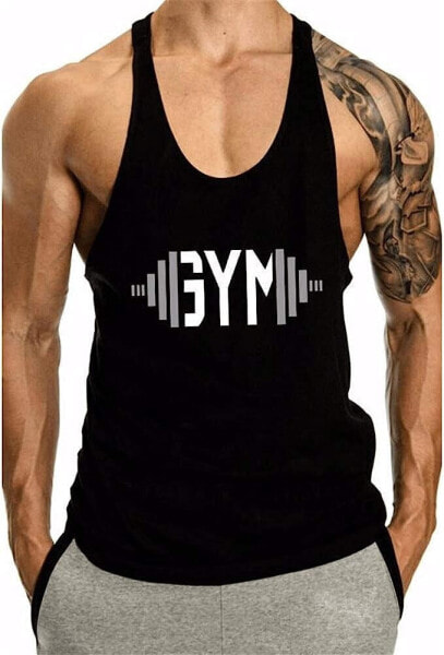 Men's Sports Tank Top Muscle Gym Workout Shirt Bodybuilding Sleeveless T-Shirt Stringer Fitness