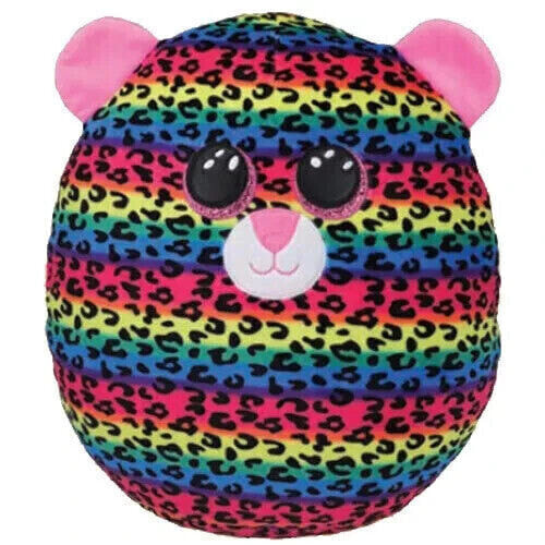 TY Squish-a-Boos Rainbow Leopard Dotty, 14 inch LARGE with Tags