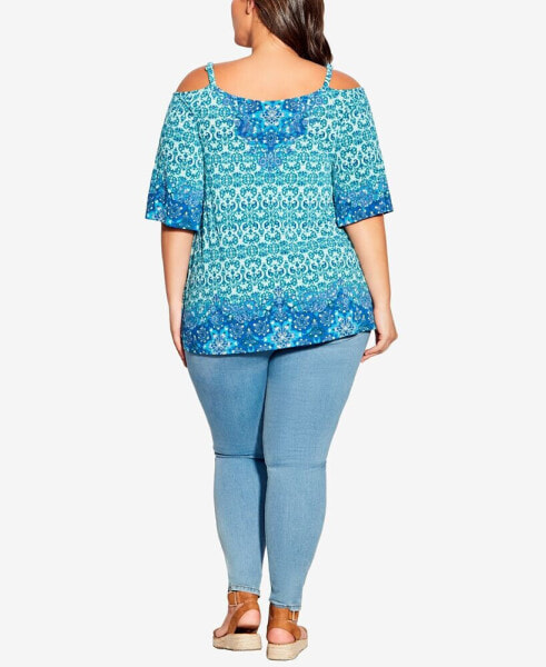 Plus Size Zoey Cold Shoulder Tunic Top