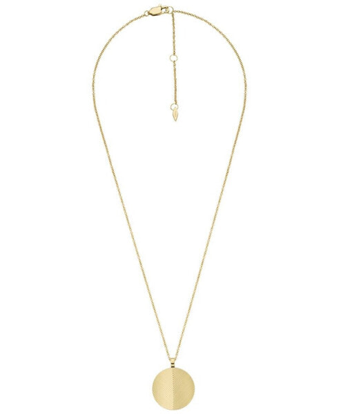 Fossil harlow Linear Texture Gold-Tone Stainless Steel Chain Necklace