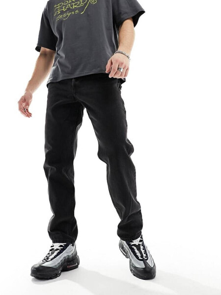 Weekday Barrel relaxed fit tapered jeans in tuned black
