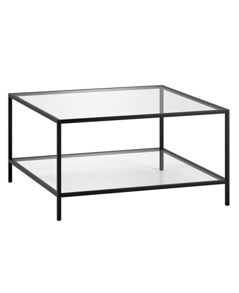 Sivil 32" Square Coffee Table with Shelf