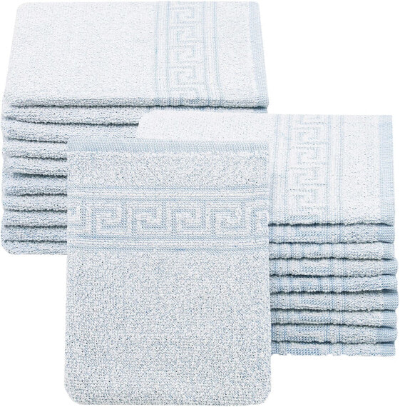 ZOLLNER Set of 20 Wash Mitts 16 x 22 cm Cotton Mix 340 g/m² Blue