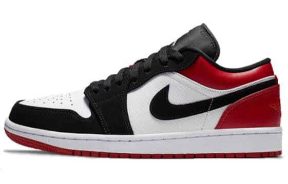 Кроссовки Nike Air Jordan 1 Low Black Toe (Белый, Черный)