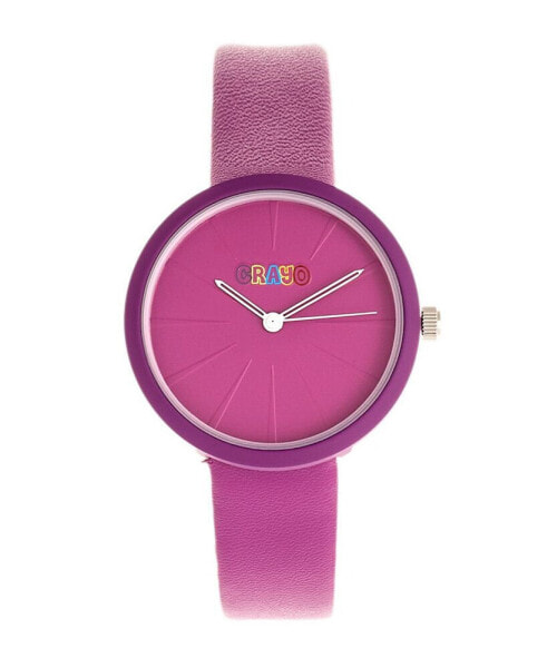 Часы Crayo Blade Purple Leatherette Watch 37mm