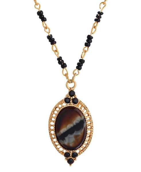 2028 drop Tiger Eye Necklace, 16"