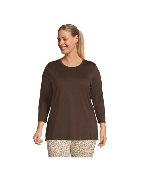 Plus Size 3/4 Sleeve Cotton Supima Tunic