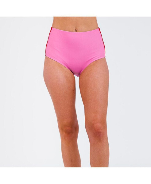 Women's Color Block High-Waisted Bikini Bottom