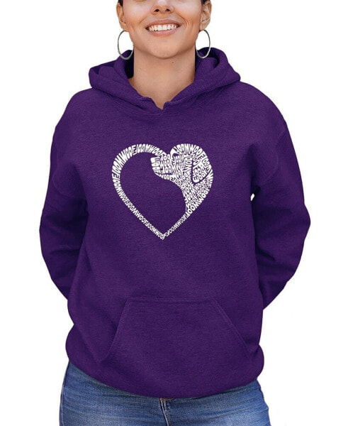 Women's Dog Heart Word Art Hooded Sweatshirt