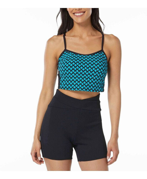 Women's Plateau Racerback Crop Top With Piping