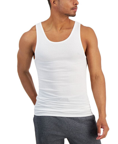 Men's 4-Pk. Regular-Fit Solid Tanks, Created for Macy's