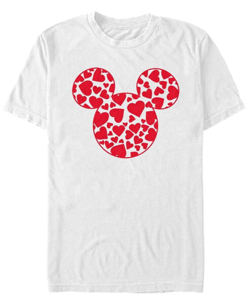 Men's Mickey Hearts Fill Short Sleeve Crew T-shirt