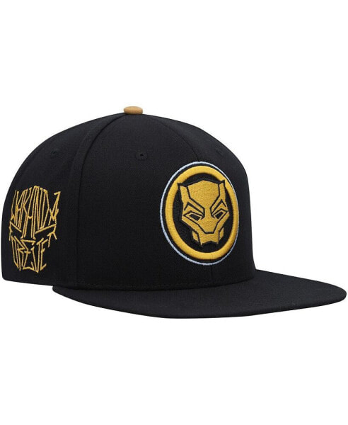 Men's Black Black Panther Snapback Hat