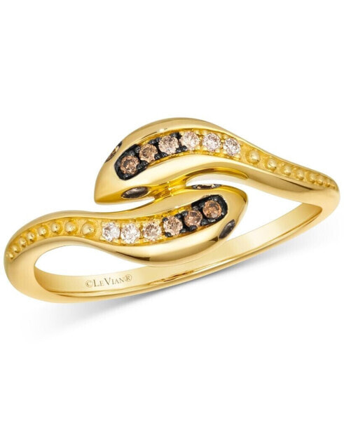 Ombré® Chocolate Ombré Diamond Bypass Ring (1/10 ct. t.w.) in 14k Gold