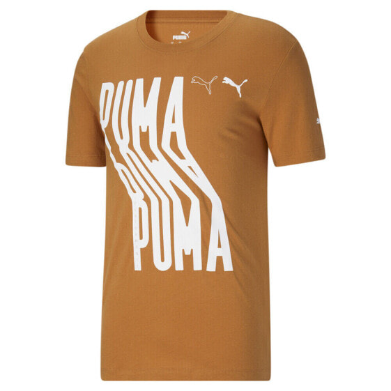 Puma Wavy Logo Crewneck Short Sleeve T-Shirt Mens Size XL Casual Tops 67461491