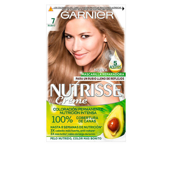 Garnier Nutrisse Creme Nourishing Color 7 Питательная масляная краска для волос, оттенок янтарно-пшеничный