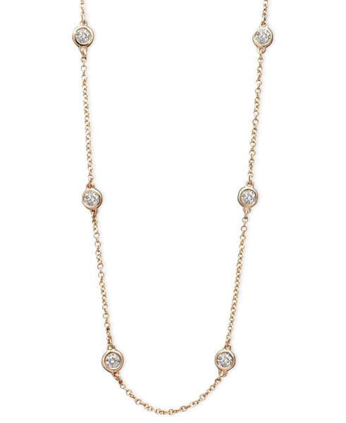 Trio by EFFY® Diamond Seven Station Necklace 16-18" (1/2 ct. t.w.) in 14k Rose Gold