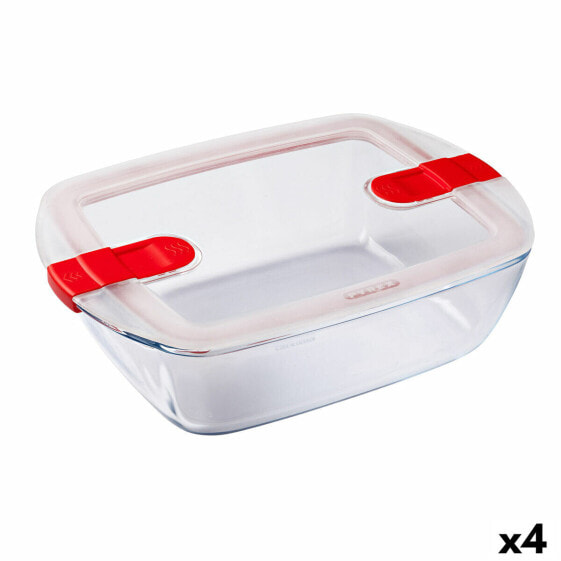 Коробка для завтрака герметичная Pyrex Cook & Heat 2,5 L Прозрачное Стекло (4 шт)
