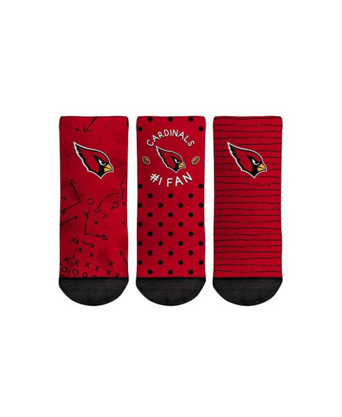 Toddler Boys and Girls Socks Arizona Cardinals #1 Fan 3-Pack Crew Socks Set