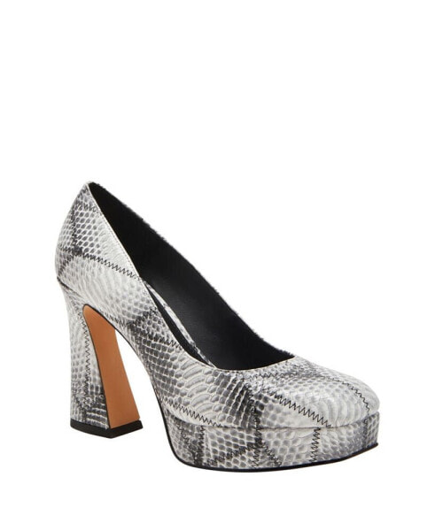 Women's Square Architectural Heel Pumps