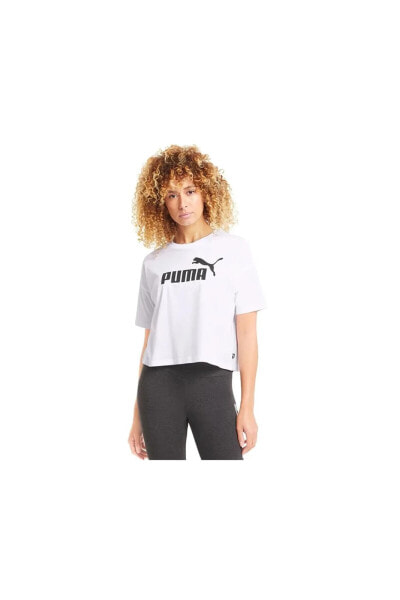 Футболка PUMA Ess Cropped Logo белая