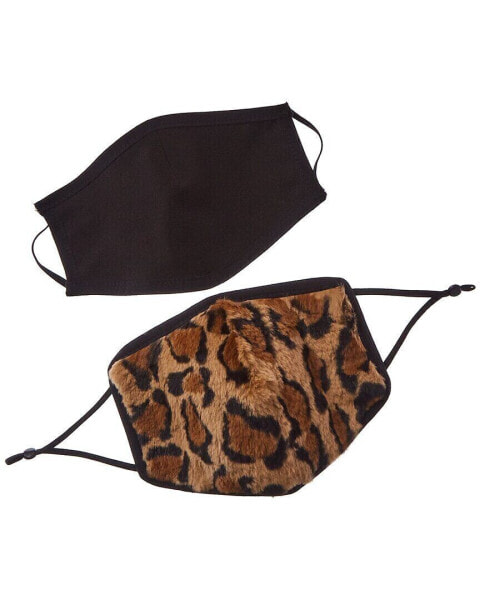 Adrienne Landau 2Pc Face Warmer & Cloth Face Mask Set Women's Brown