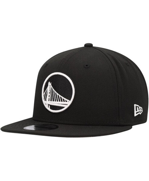 Men's Black Golden State Warriors Chainstitch 9FIFTY Snapback Hat