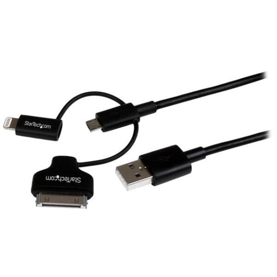 StarTech.com LTADUB1MB USB кабель 1 m 2.0 USB A Micro-USB B Черный