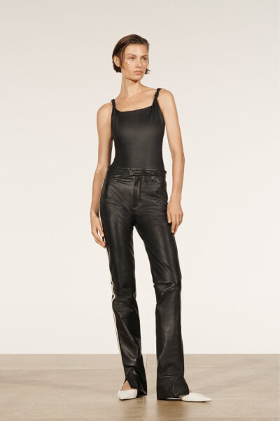 Contrast leather bodysuit - limited edition