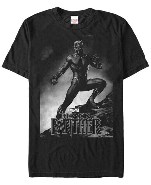 Marvel Men's Black Panther Posed Black Panther Short Sleeve T-Shirt