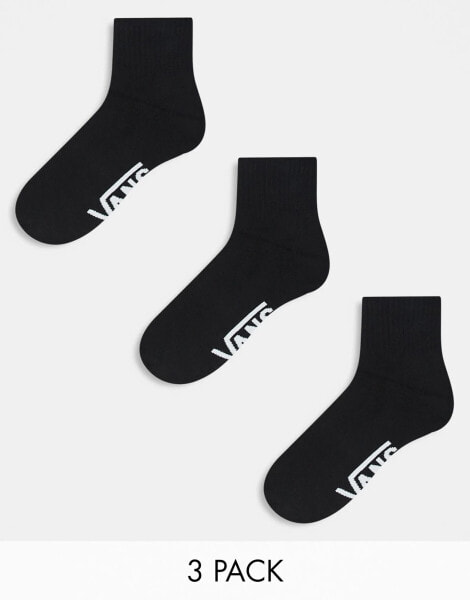 Vans 3 pack classic ankle socks in black