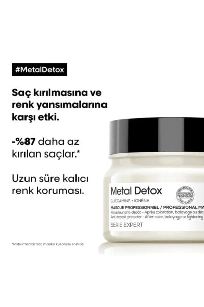 Metal Detox İşlem Görmüş ve Yıpranmış Saçlar İçin Güçlendirici Profesyonel Maske 250mlSED44646931166