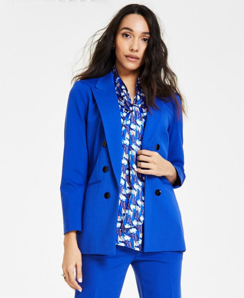 Women's Compression Faux-Double-Breasted Blazer, Created for Macy's