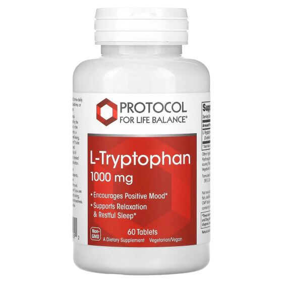 Аминокислоты Protocol For Life Balance L-Tryptophan, 1,000 мг, 60 таблеток
