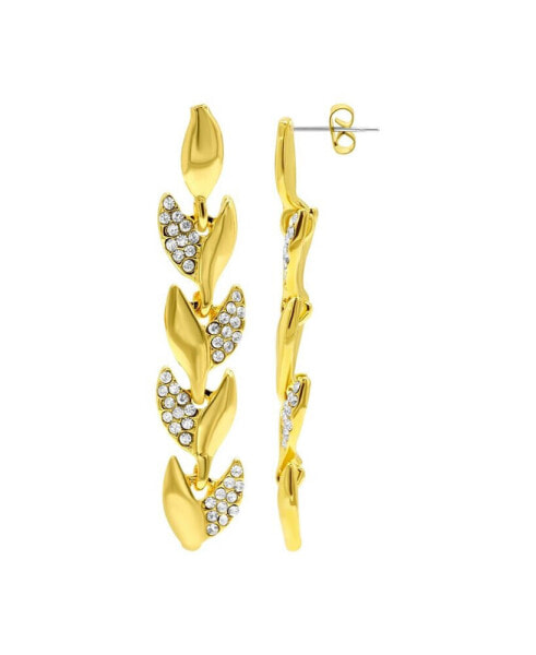 Серьги ADORNIA Crystal Leaf  Gold-Plated