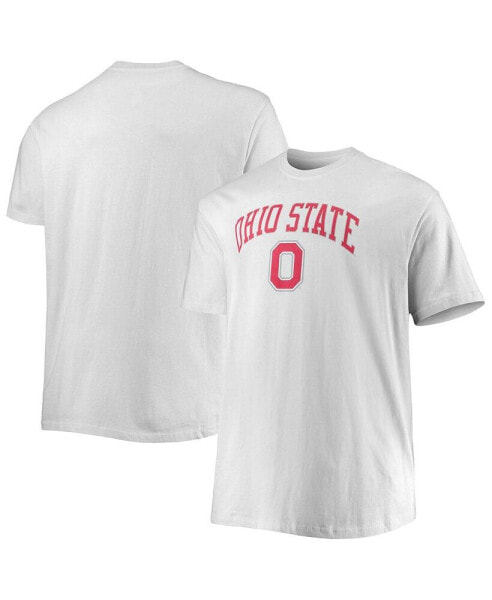 Men's White Ohio State Buckeyes Big and Tall Arch Over Wordmark T-shirt
