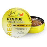 Bach Rescue Pastilles Natural Stress Relie  Конфеты со вкусом апельсина для эмоционального спокойствия и хорошего настроения всей семьи  50 г