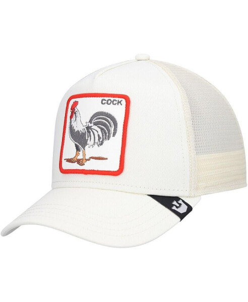 Men's White The Rooster Trucker Snapback Hat